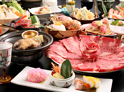 但馬牛尽くしと鮑会席